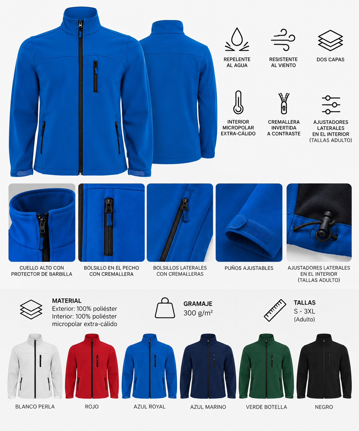 Chaqueta Softshell Personalizada para Empresas con Logo – Pedido Mínimo 5 Uds