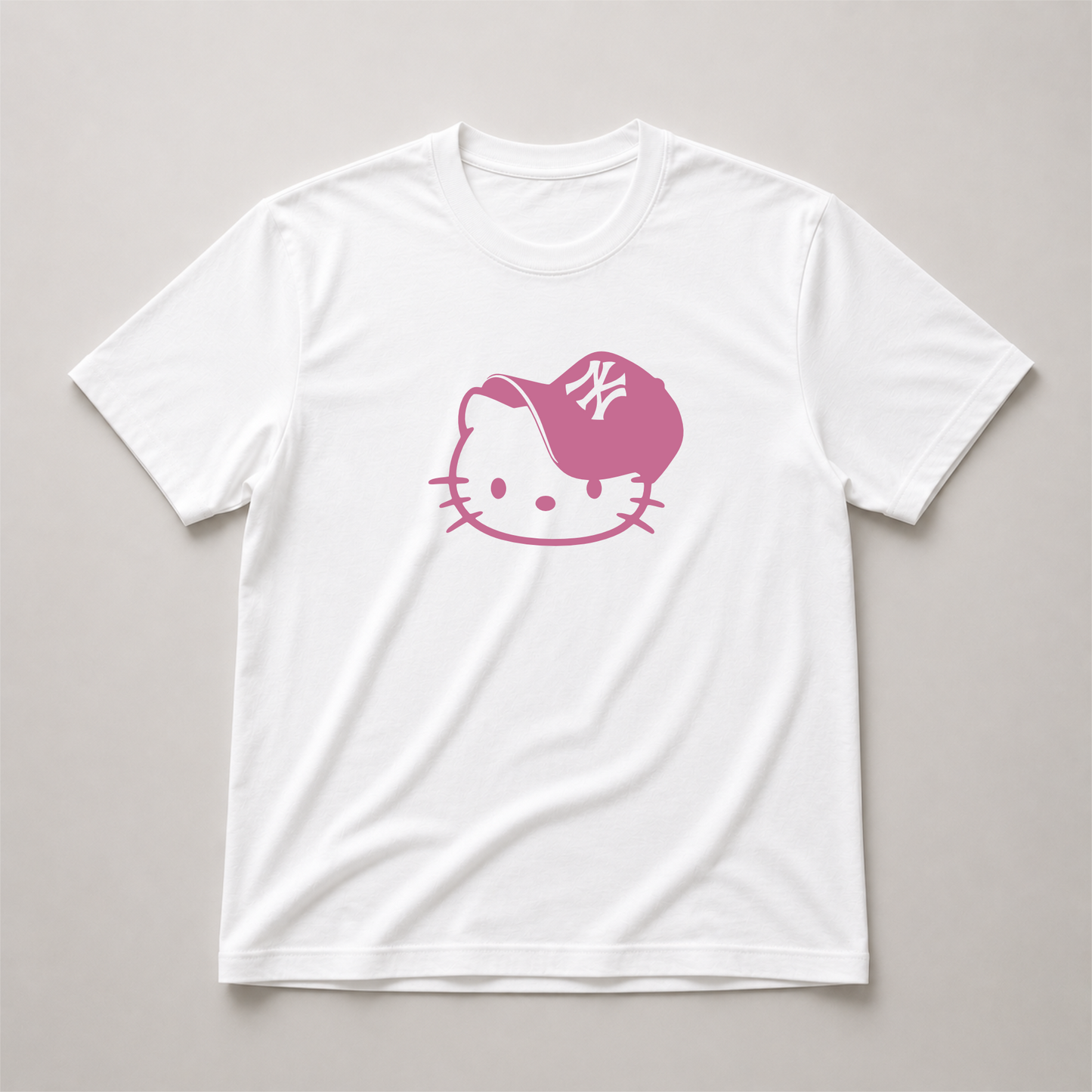 Camiseta Hello Kitty Y2K rosa NY streetwear aesthetic unisex