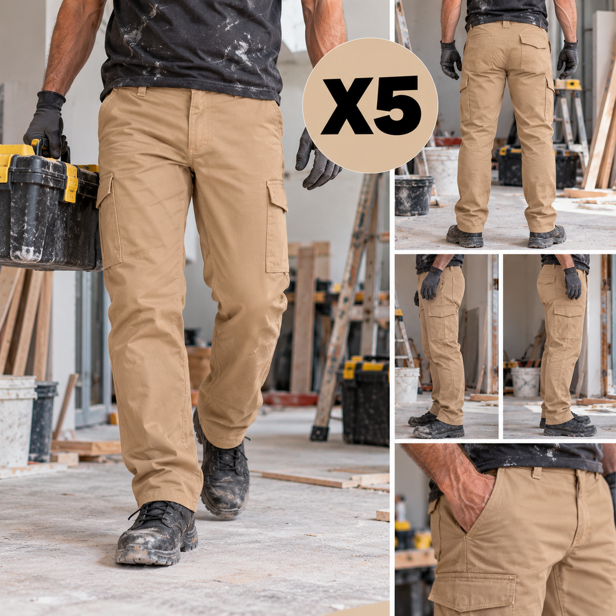 Pantalón de Trabajo Multibolsillos Stretch – Desde 5 Uds