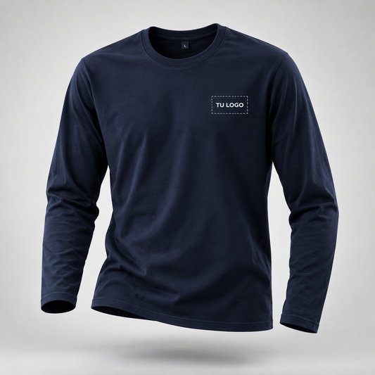 Pack 20 Camisetas Manga Larga Personalizadas con Logo – 100% Algodón