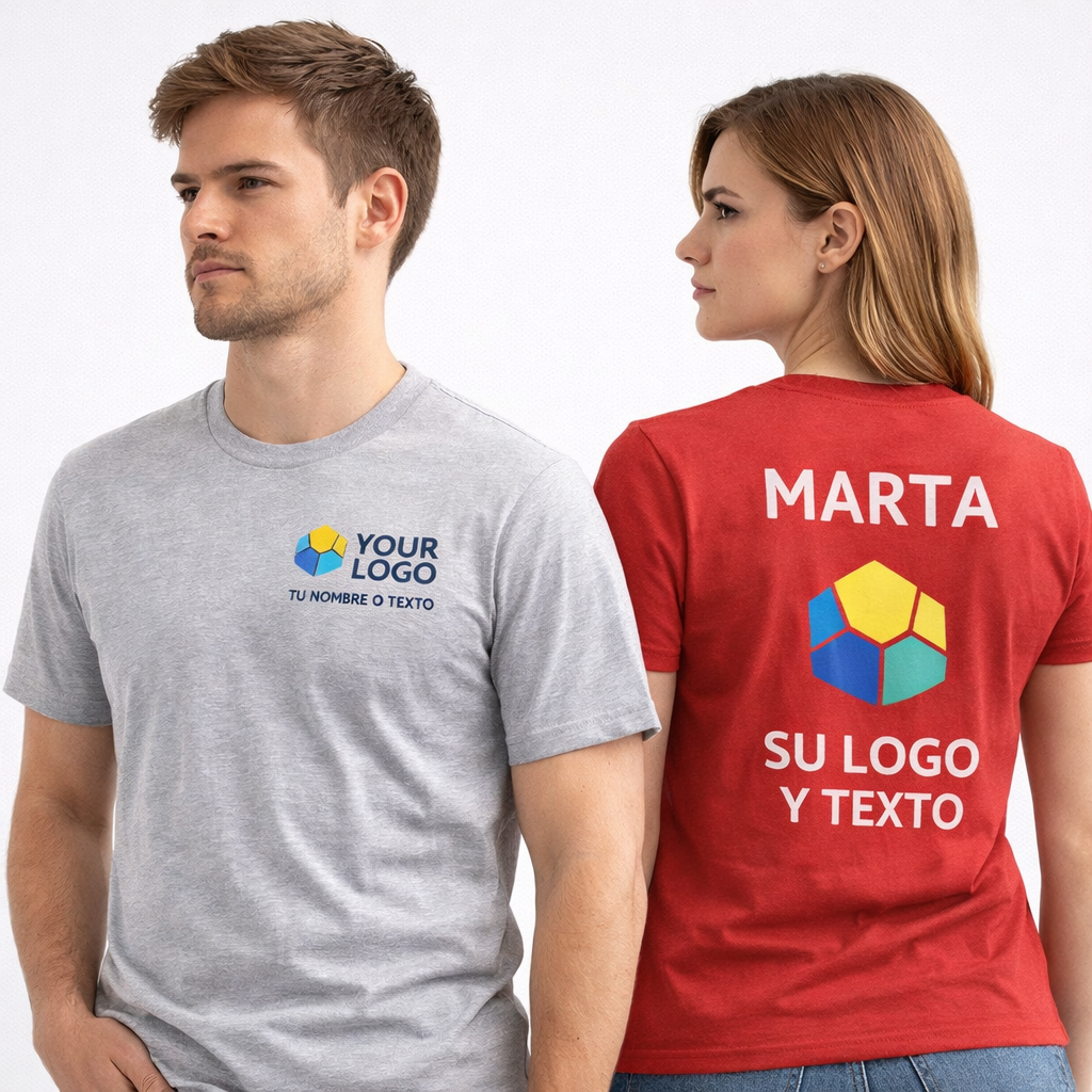 Pack Premium 10 Camisetas Personalizadas con Estampa Delante y Atrás