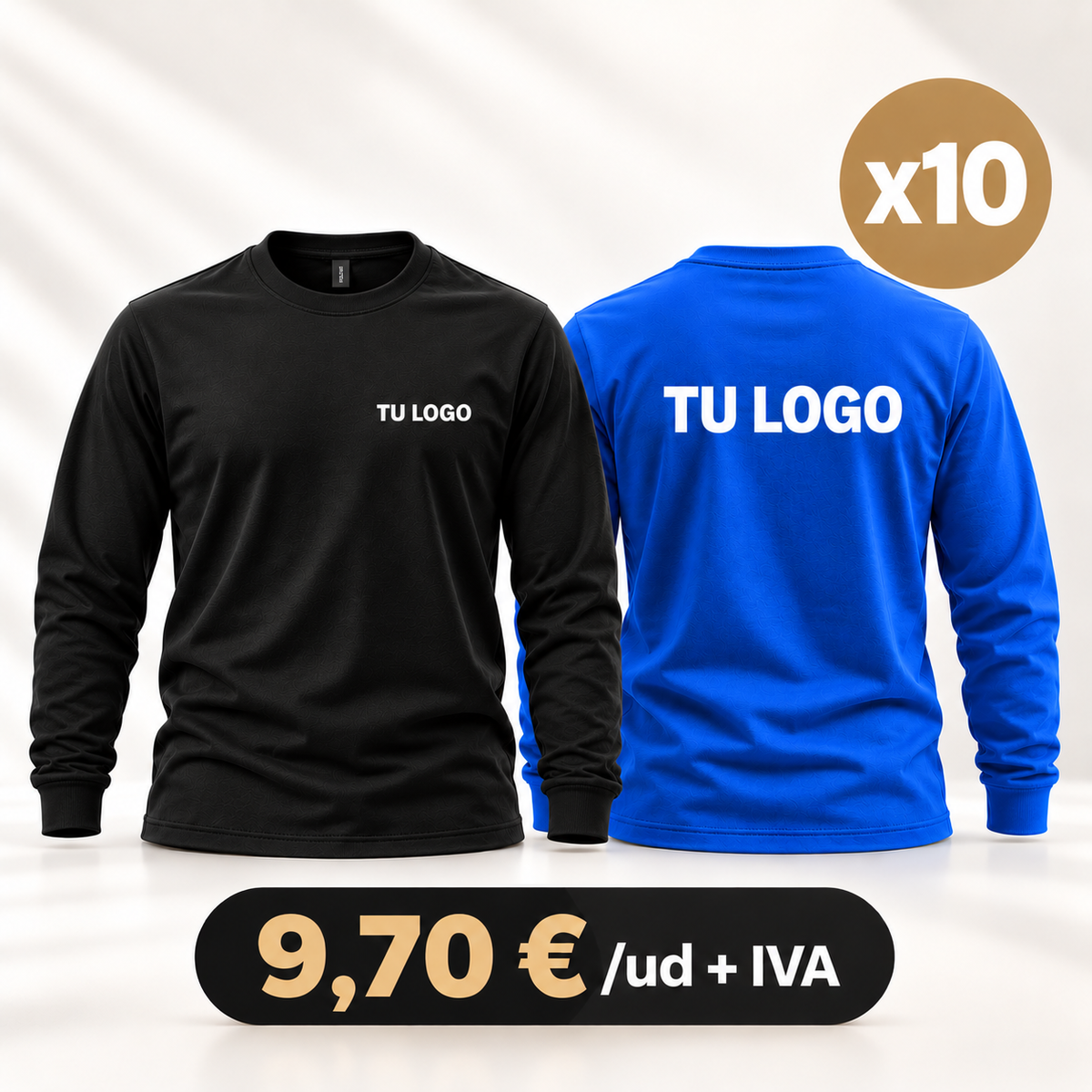 Pack 10 CAMISETAS MANGA LARGA PERSONALIZADAS