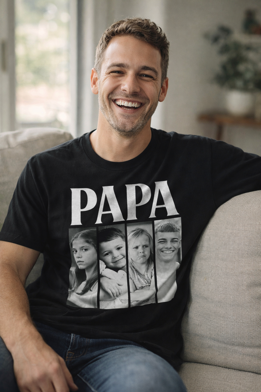 Camiseta Día del Padre Personalizada con Fotos