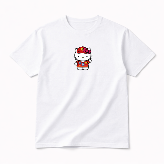 Camiseta 100% Algodón Kitty Ferrari Retro Streetwear
