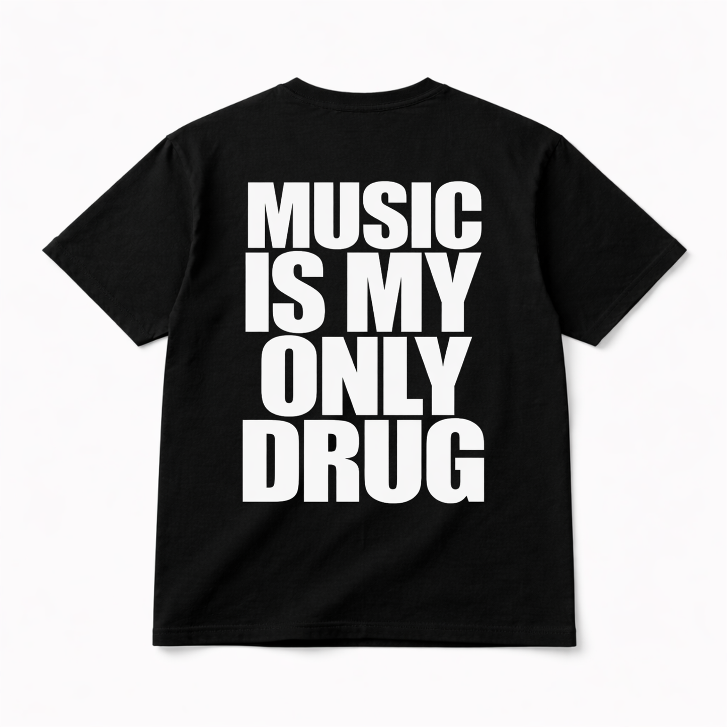 Camiseta Music Is My Only Drug Streetwear Retro de Algodón