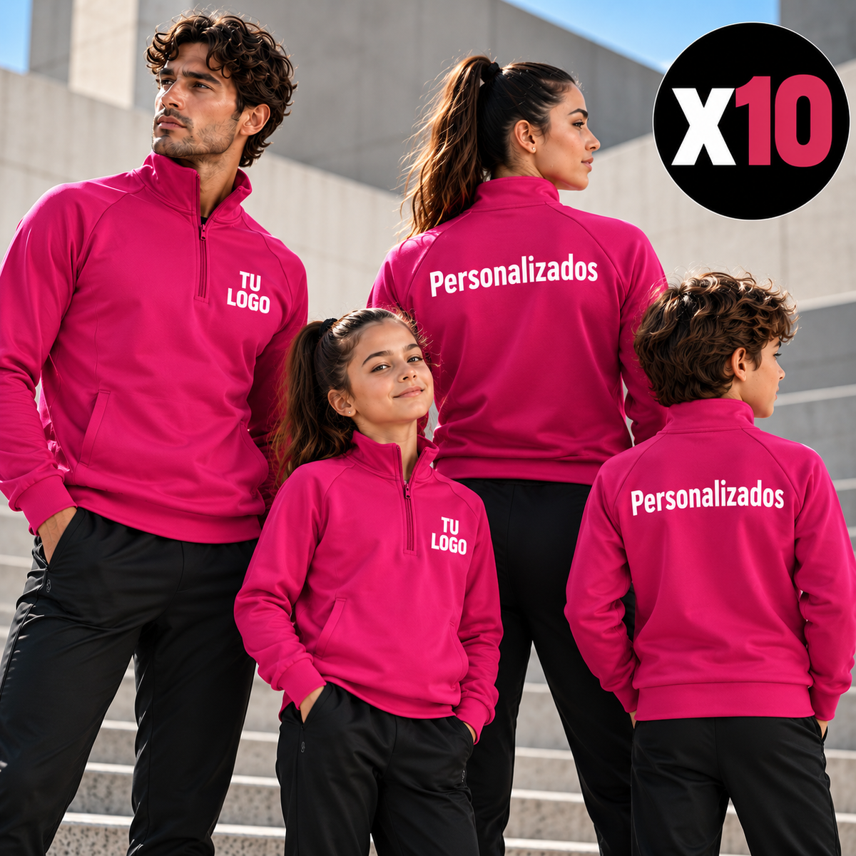Sudadera Deportiva Personalizada Media Cremallera – Mínimo 10 Uds