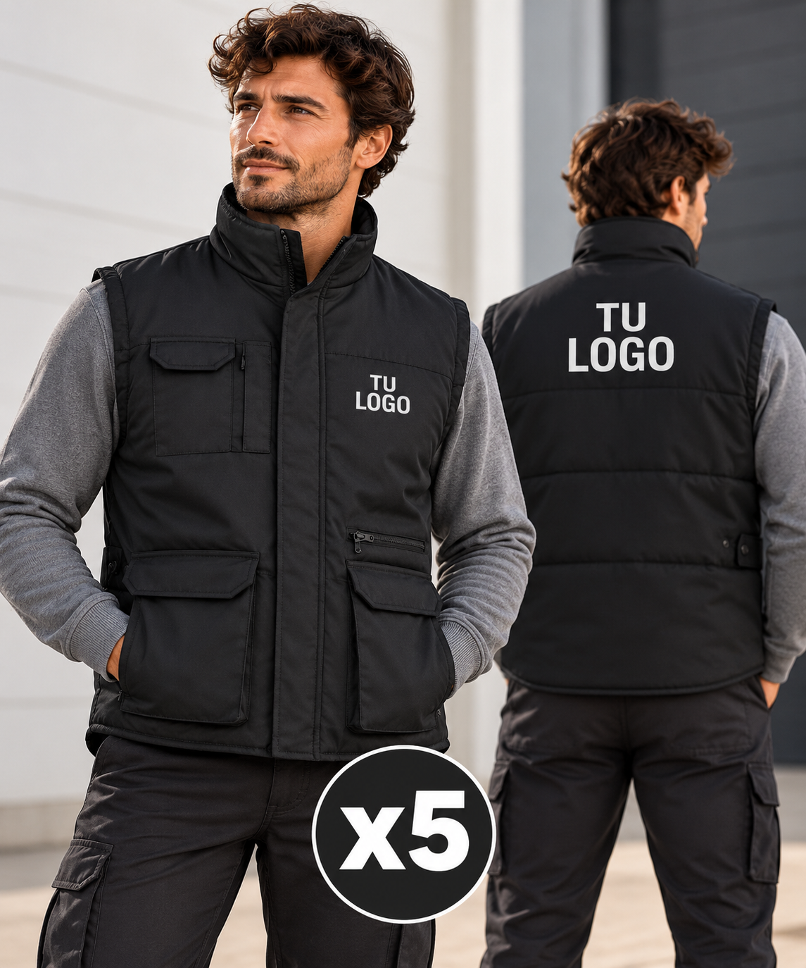 Chaleco Laboral Acolchado Personalizado con Logo – Mínimo 5 Uds