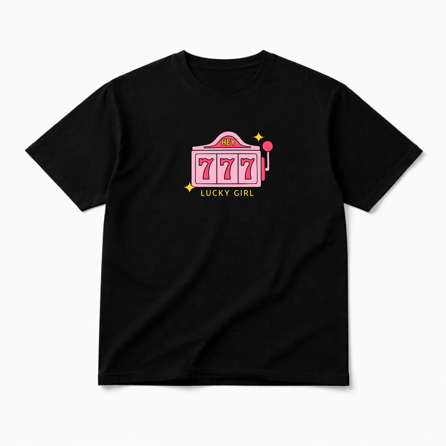 Camiseta 100% Algodón Lucky Girl 777 Y2K Streetwear