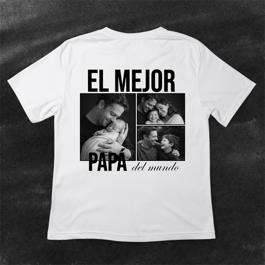 Camiseta Personalizada Día del Padre con Fotos – El Mejor Papá del Mundo